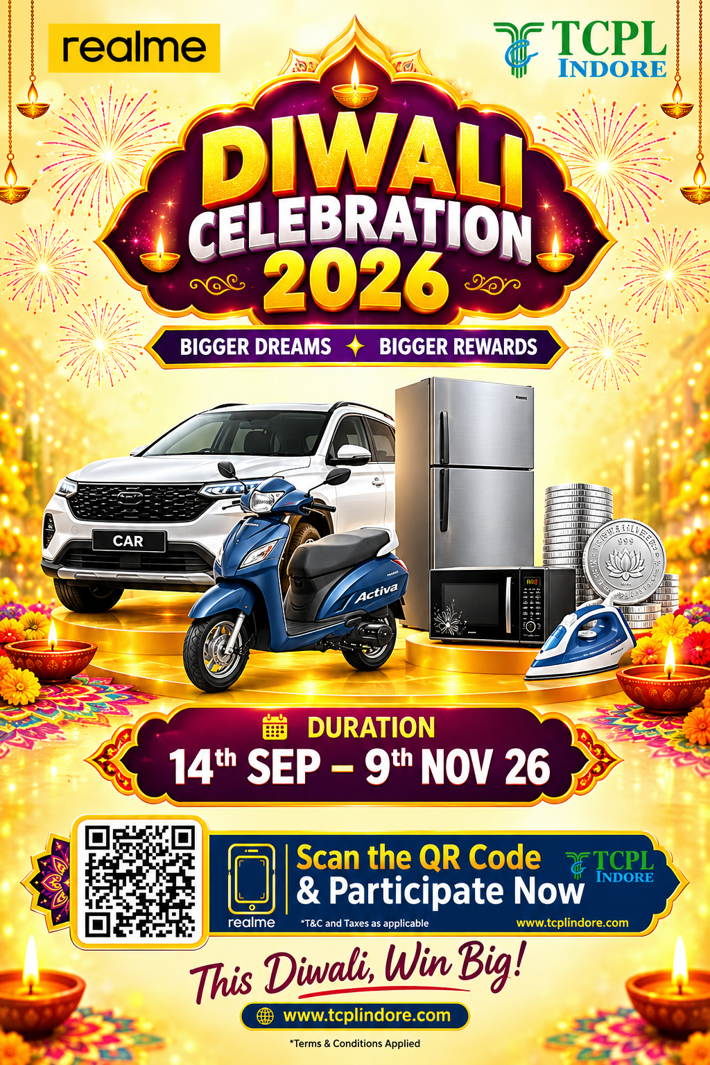 realme x TCPL Indore Diwali Celebration 2026 — Bigger Dreams, Bigger Rewards